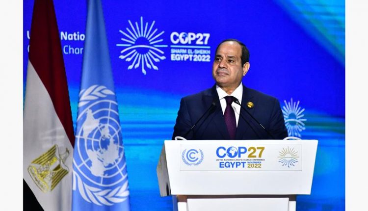 Le Président égyptien Abdel Fattah al-Sissi lors de l’inauguration de la COP27 à Charm el-Cheikh en Egypte.