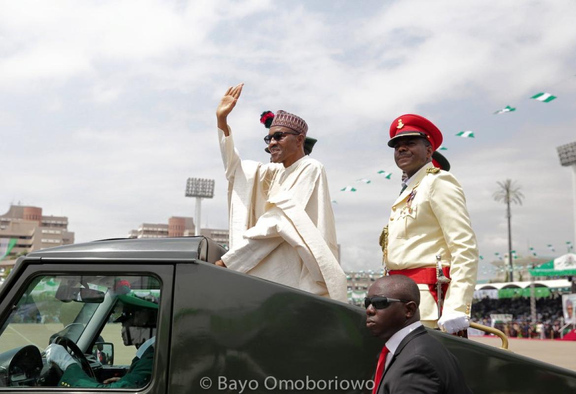 Le Président Muhammadu Buhari du Nigeria lors de son accession à la magistrature suprême en 2015