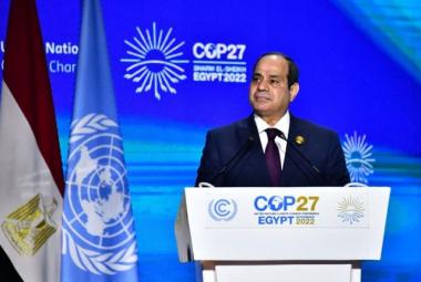 Le Président égyptien Abdel Fattah al-Sissi lors de l’inauguration de la COP27 à Charm el-Cheikh en Egypte.