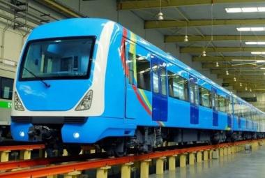 Blue Line trains in the city of Lagos